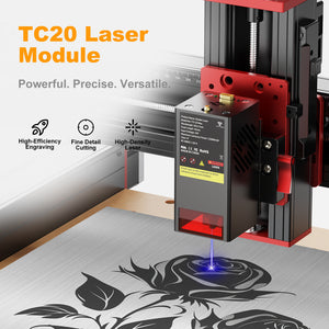 Twotrees TTC450 PRO CNC Router Machine + TC20 Laser Module + 500W Motor + 4th Axis Module + Vacuum Cleaner  +End Mills