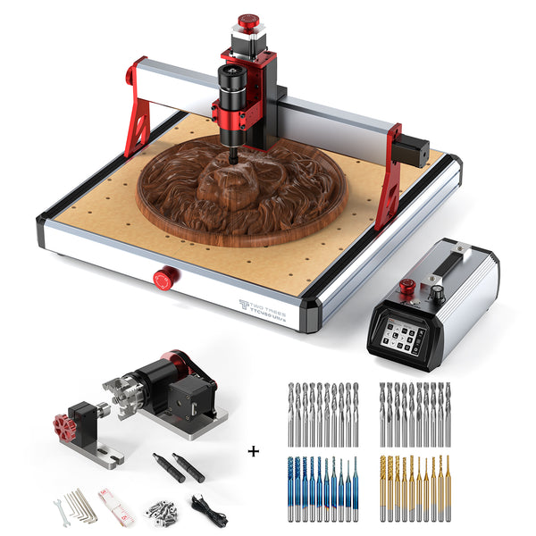 Twotrees TTC450 Ultra CNC Router Machine + 4th Axis + End Mills