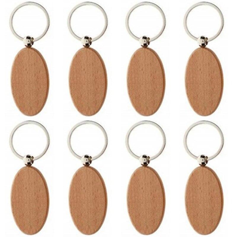 Wooden ID Tags Blank Rectangle Wooden Key Chain Diy - TwoTrees Official Shop