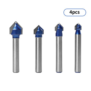 Twotrees Solid Carbide 90° V-Bit Set 4PCS