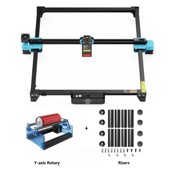 Twotrees TTS-20 Pro 20W Laser Engraver Machine + Y-Axis Rotary + Risers